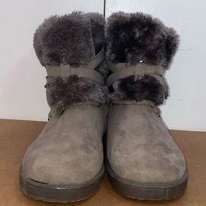 Grey fuzzy Guess boots